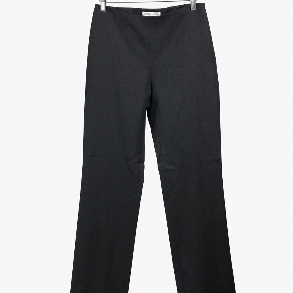 Emporio Armani 2005 Vintage Back Seam Black Wool Pants